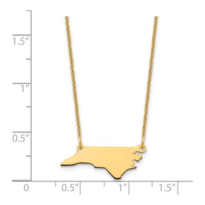 14K Yellow Gold North Carolina State Pendant Necklace – view 3