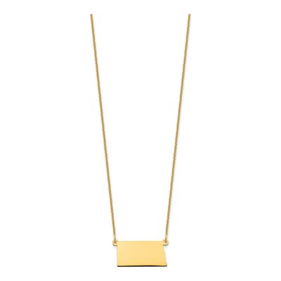 14K Yellow Gold North Dakota State Pendant Necklace – view 2