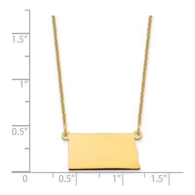 14K Yellow Gold North Dakota State Pendant Necklace – view 3