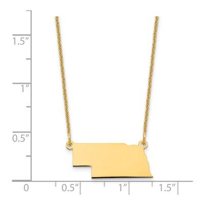 14K Yellow Gold Nebraska State Pendant Necklace – view 3