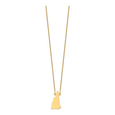 14K Yellow Gold Hampshire State Pendant Necklace – view 2