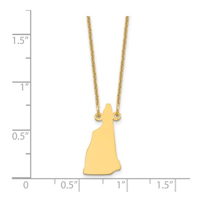 14K Yellow Gold Hampshire State Pendant Necklace – view 3