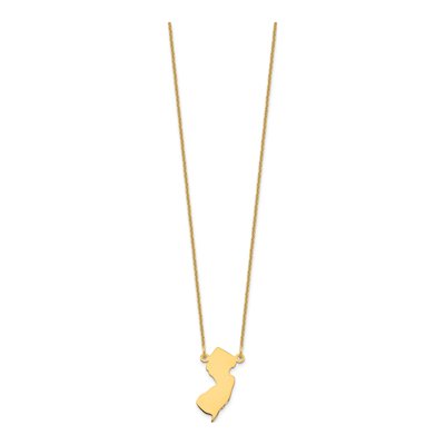 14K Yellow Gold Jersey State Pendant Necklace – view 2