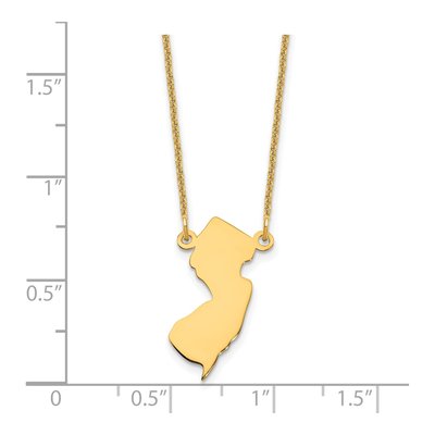 14K Yellow Gold Jersey State Pendant Necklace – view 3