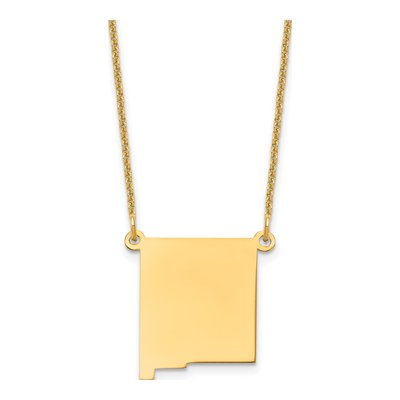 14K Yellow Gold Mexico State Pendant Necklace