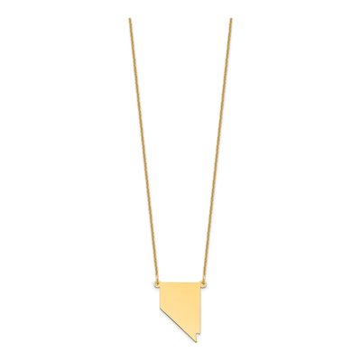 14K Yellow Gold Nevada State Pendant Necklace – view 2
