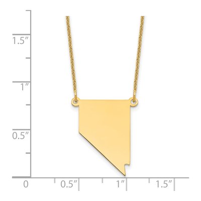 14K Yellow Gold Nevada State Pendant Necklace – view 3