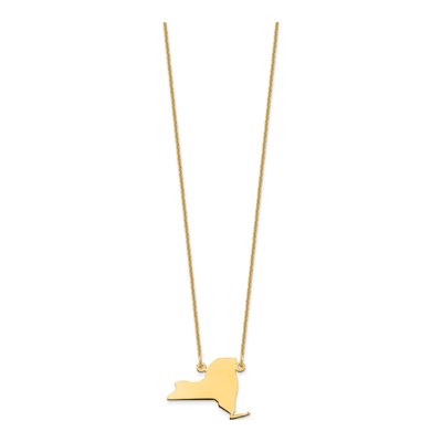 14K Yellow Gold York State Pendant Necklace – view 2