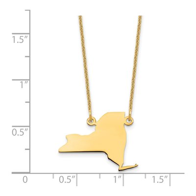 14K Yellow Gold York State Pendant Necklace – view 3