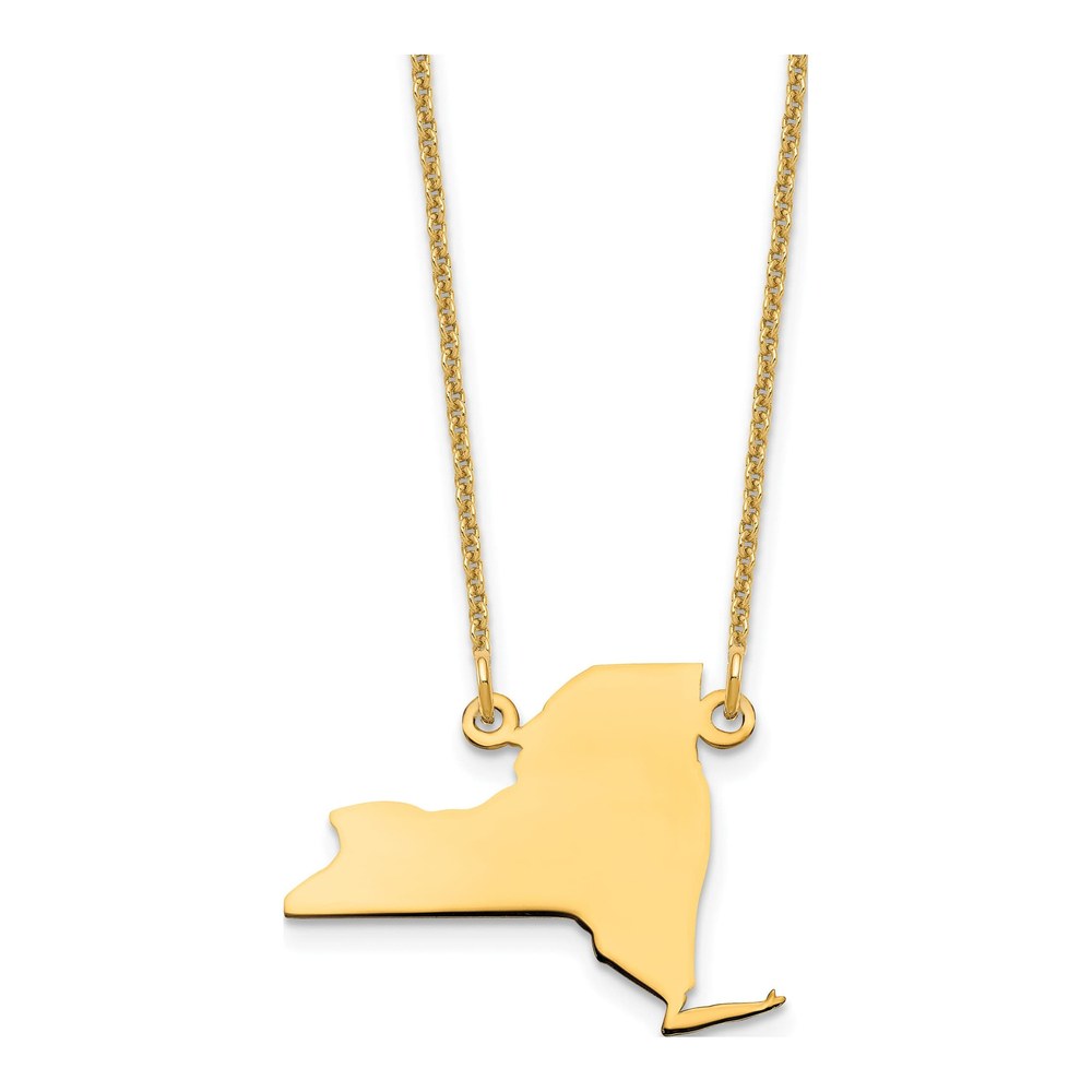 14K Yellow Gold New York State Necklace