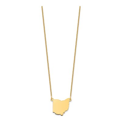14K Yellow Gold Ohio State Pendant Necklace – view 2