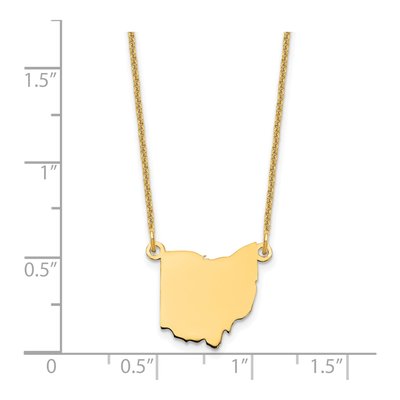 14K Yellow Gold Ohio State Pendant Necklace – view 3
