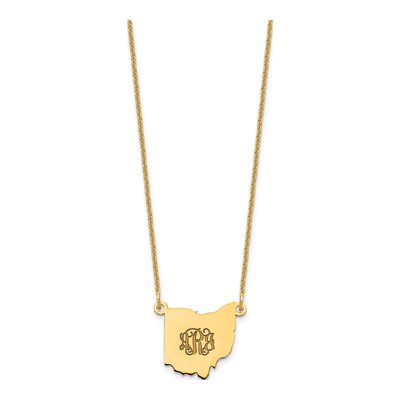 14K Yellow Gold Ohio State Pendant Necklace – view 4