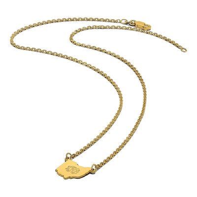 14K Yellow Gold Ohio State Pendant Necklace – view 5