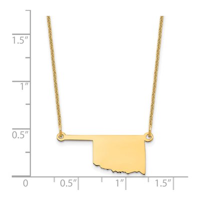 14K Yellow Gold Oklahoma State Pendant Necklace – view 3