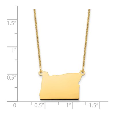 14K Yellow Gold Oregon State Pendant Necklace – view 3