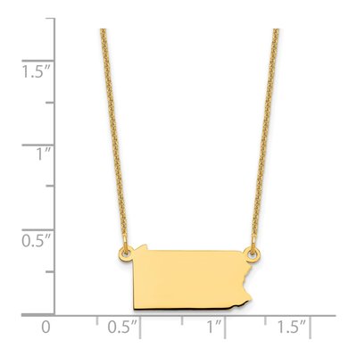 14K Yellow Gold Pennsylvania State Pendant Necklace – view 3