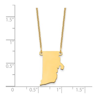 14K Yellow Gold Rhode Island State Pendant Necklace – view 3