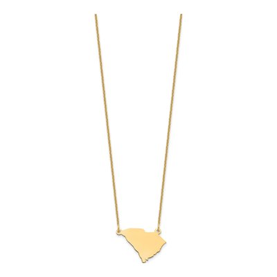 14K Yellow Gold South Carolina State Pendant Necklace – view 2