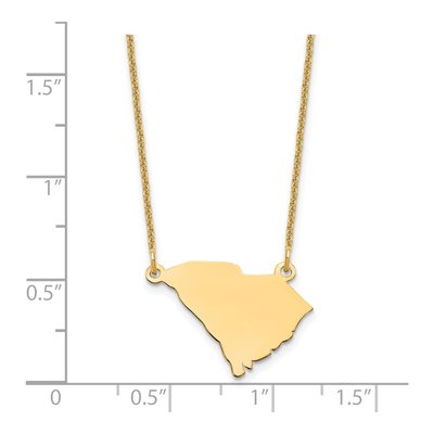 14K Yellow Gold South Carolina State Pendant Necklace – view 3