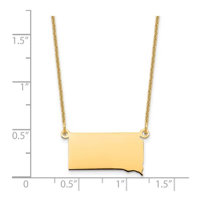 14K Yellow Gold South Dakota State Pendant Necklace – view 3