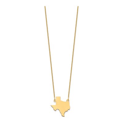 14K Yellow Gold Texas State Pendant Necklace – view 2