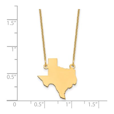 14K Yellow Gold Texas State Pendant Necklace – view 3