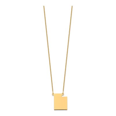 14K Yellow Gold Utah State Pendant Necklace – view 2