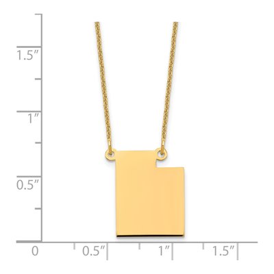 14K Yellow Gold Utah State Pendant Necklace – view 3