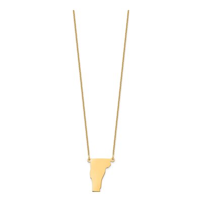 14K Yellow Gold Vermont State Pendant Necklace – view 2