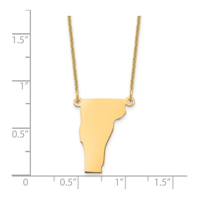 14K Yellow Gold Vermont State Pendant Necklace – view 3