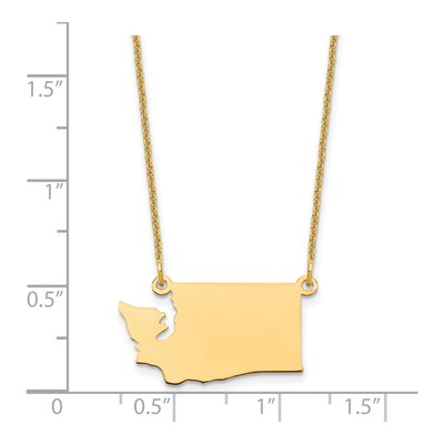 14K Yellow Gold Washington State Pendant Necklace – view 3