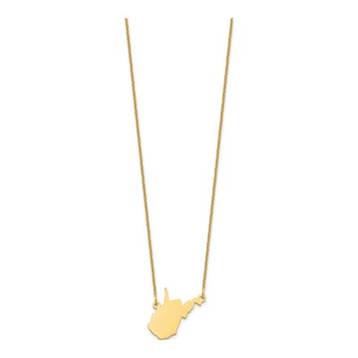 14K Yellow Gold Wisconsin State Pendant Necklace – view 2