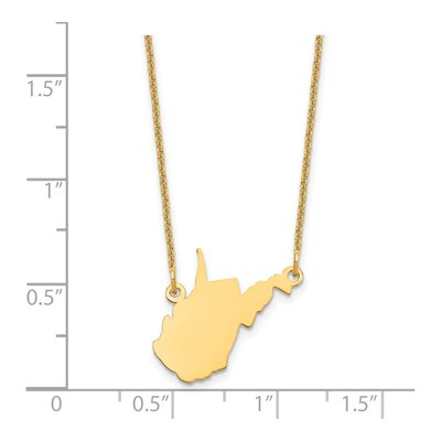 14K Yellow Gold Wisconsin State Pendant Necklace – view 3