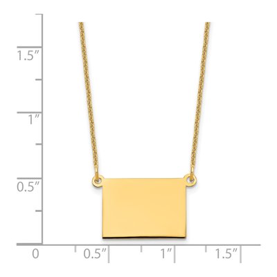 14K Yellow Gold Wyoming State Pendant Necklace – view 3