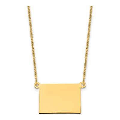 14K Yellow Gold Wyoming State Pendant Necklace