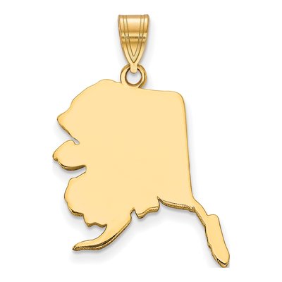 Gold-Plated Sterling Silver Alaska State Pendant