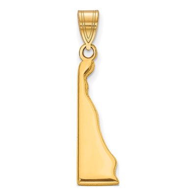 Gold-Plated Sterling Silver Delaware State Pendant