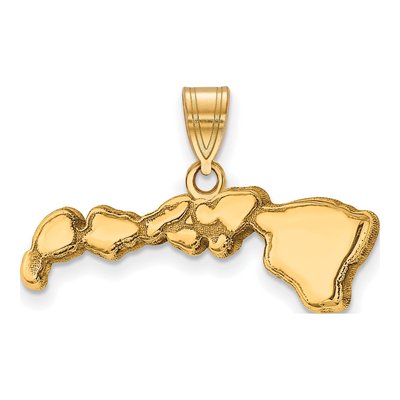 Gold-Plated Sterling Silver Hawaii State Pendant