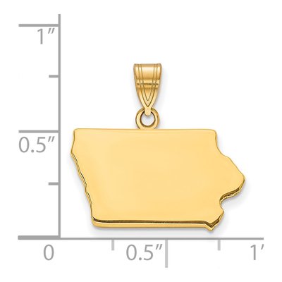 Gold-Plated Sterling Silver Iowa State Pendant – view 2
