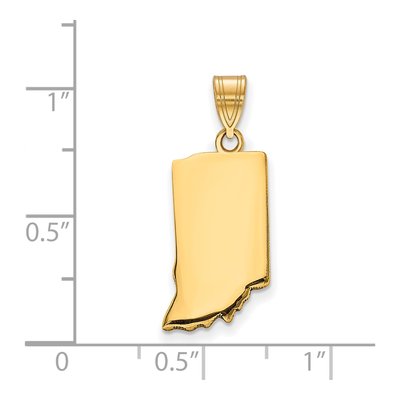 Gold-Plated Sterling Silver Indiana State Pendant – view 2