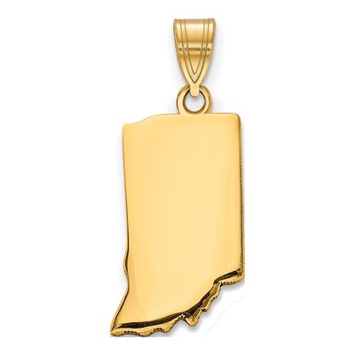 Gold-Plated Sterling Silver Indiana State Pendant