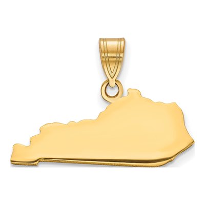 Gold-Plated Sterling Silver Kentucky State Pendant