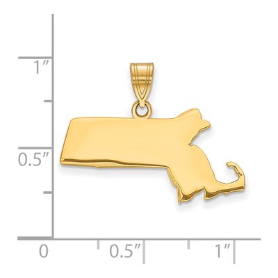 Gold-Plated Sterling Silver Massachusetts State Pendant – view 2