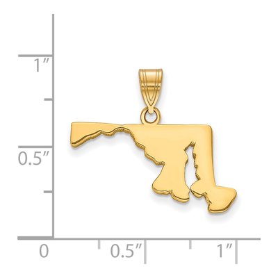 Gold-Plated Sterling Silver Maryland State Pendant – view 2