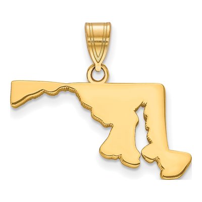 Gold-Plated Sterling Silver Maryland State Pendant