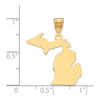 Gold-Plated Sterling Silver Michigan State Pendant – view 3