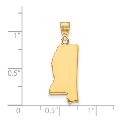 Gold-Plated Sterling Silver Mississippi State Pendant – view 2