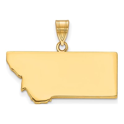 Gold-Plated Sterling Silver Montana State Pendant