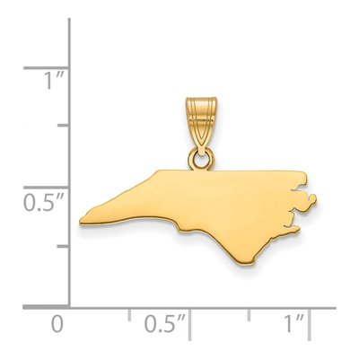 Gold-Plated Sterling Silver North Carolina State Pendant – view 3